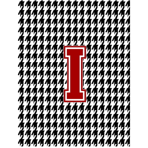 Houndstooth Black Initial I Monogram Initial Garden Flag CJ1021