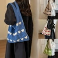 thumbnail image 4 of JUYGO Women Knit Tote Bag Crochet Tote Heart Tote Cutecore Key Chain Cute Tote Bag Accessories Shoulder Heart Hobo Bags Knit, 4 of 8