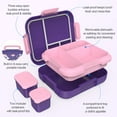 thumbnail image 4 of Caperci 4.8 Cups Bento Box for Kids - 4 Compartments Large Lunch Box with Two Modular Containers, Leak-Proof, Microwave & Dishwasher Safe, BPA-Free, Unicorn Pattern (Purple), 4 of 8