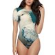 thumbnail image 1 of Balery Tropical Parrot Floral Artwork Body de cuello redondo de manga corta para mujer Tops de manga corta Tops básicos-XX-Large, 1 of 7