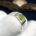 thumbnail image 4 of Peridot Ring for Men: Greek Sterling Silver Statement Jewelry, 4 of 9