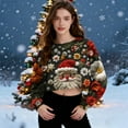 thumbnail image 2 of 3D Printed Cropped Christmas Sweatshirts for Women 2025 Pullover Loose Crewneck Long Sleeve Casual Xmas Holiday Tops, 2 of 6