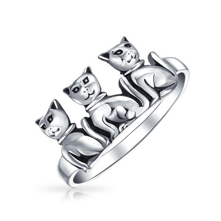 Friendship Three Best Friends Family Kitten Cat Ring Band For Teen For Women 925 Sterling Silver (The Best Thrash Metal Bands)