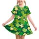 thumbnail image 1 of Niñas Vestido de Día de San Patricio 3-12 Años Niños Niños Verano Casual Cuello Redondo Manga Corta, 1 of 9