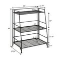thumbnail image 6 of Pemberly Row Modern Three-Tier Ladder Folding Black Metal Shelf, 6 of 7