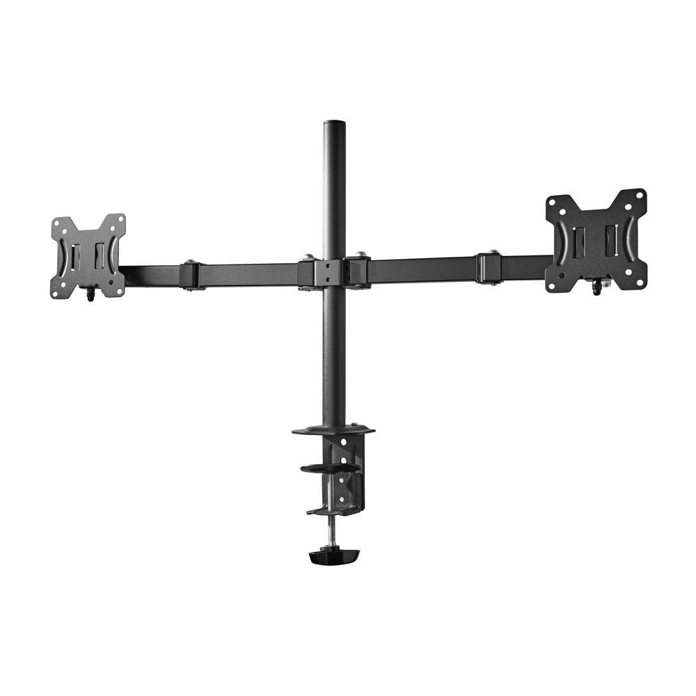 onn. Full Motion Dual Monitor Desk Mount for 13" to 27" Monitors