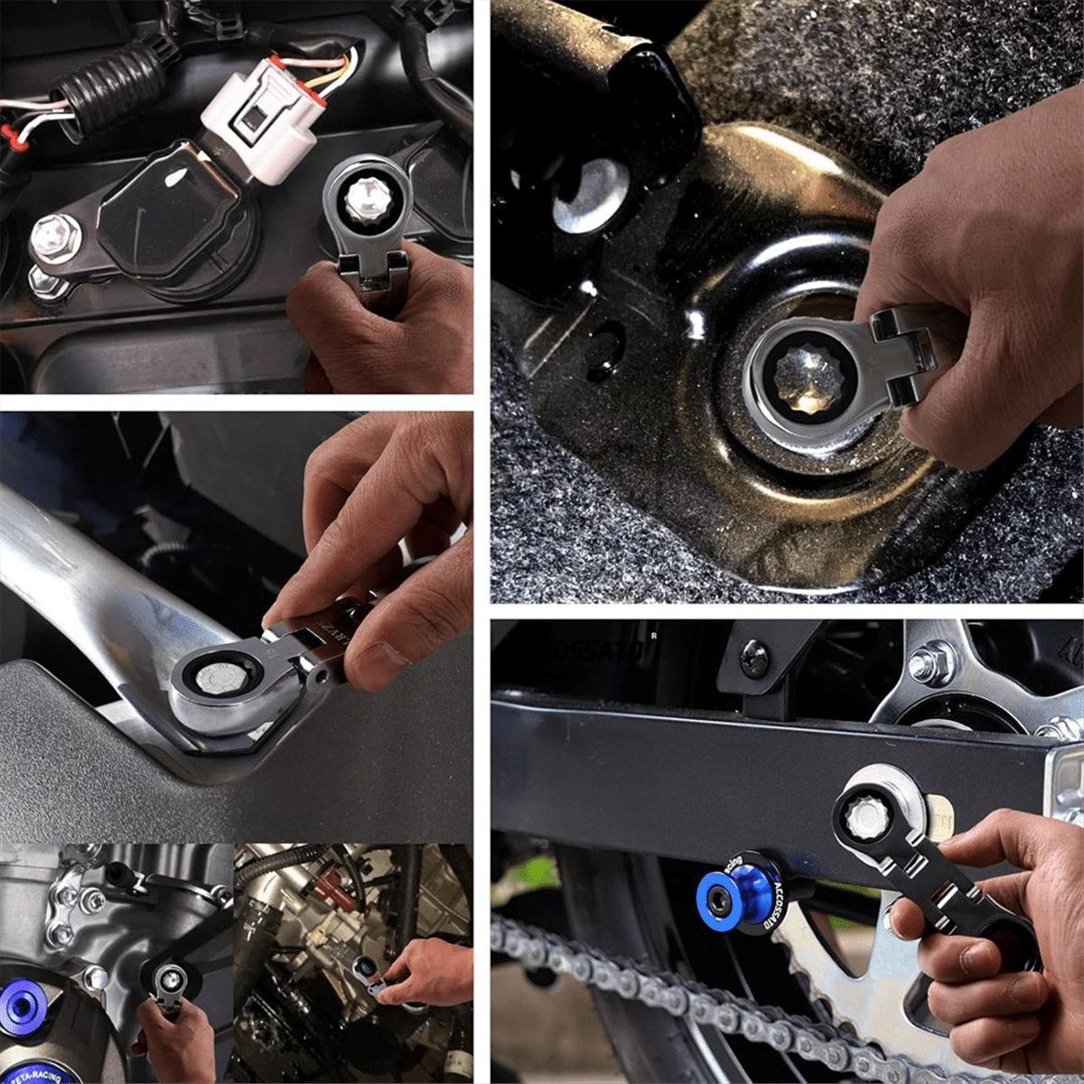 5-Piece Stubby Flex- Ratcheting Wrench Set Metric Combination