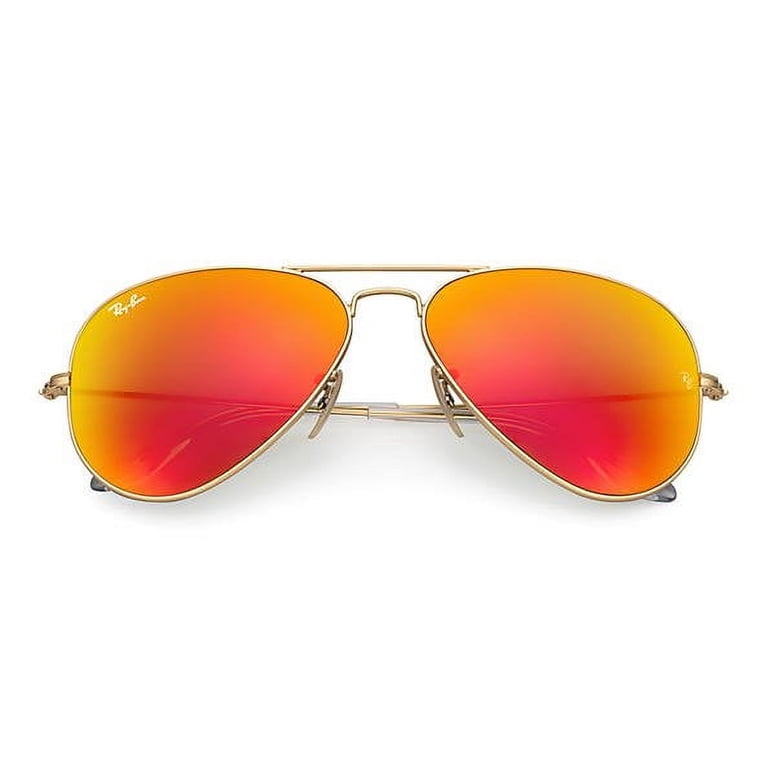 Ray-Ban Women\'s Aviator Sunglasses - Orange AVIATOR FLASH LENSES Sunglasses in Gold and Orange Flash  main image 2