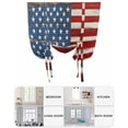 thumbnail image 6 of Farmhouse American Flag Tie Up Curtains for Window, Thermal Insulated Balloon Shade Adjustable Rod Pocket Curtains Valance Panels for Kitchen Bathroom Cafe 34 x 45 Blue Red USA Flag Vintage, 6 of 6