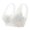 White, variant on Women Molded Cup Bra Breathable Lace Leaf Pattern Backless Bra Comfortable Wire-Free Support French Fixed Underwear L Black