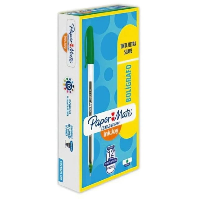 Bolígrafo Kilométrico Paper Mate 12 Piezas Punto Mediano Verde Unisex