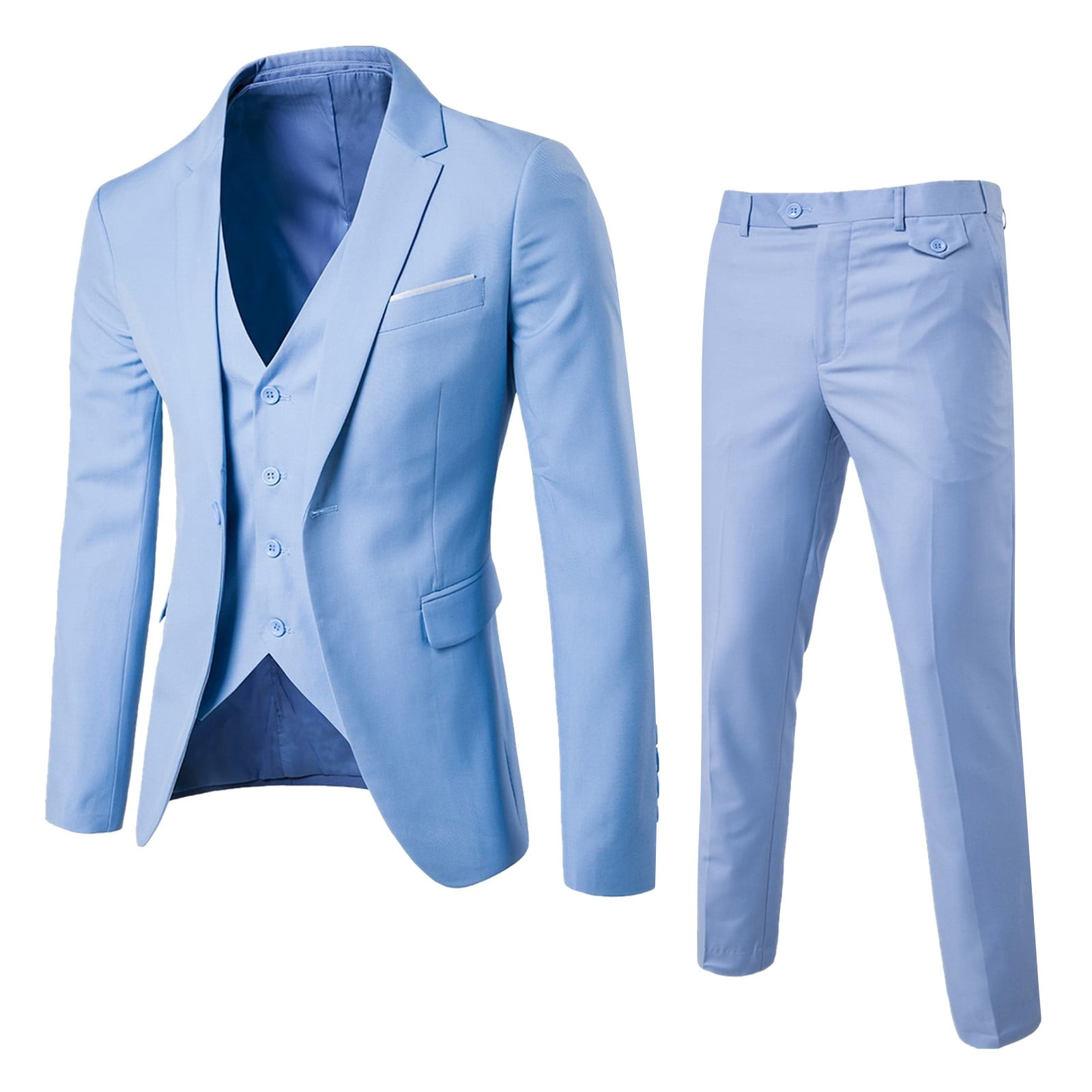 Suits Men’s Suit Slim 2 Piece Business Wedding Party Jacket Vest ...