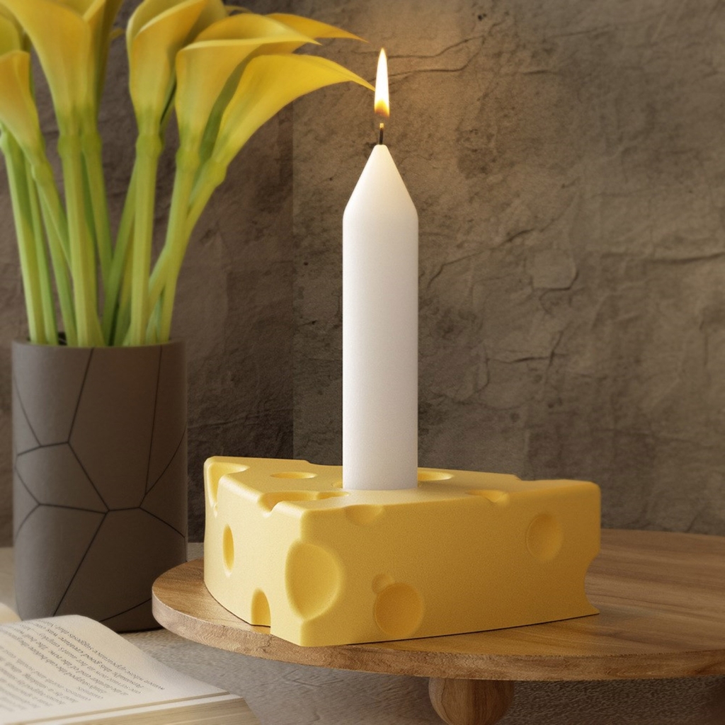 FENOHREFE Cheese Shaped Candle Holder Silicone Candelabrum Mould Candlestick Making Molds Gypsum Office Decorations Moulds