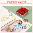 thumbnail image 3 of Uxcell 100 Pcs Heart Shape Paper Clip, Metal Cute Small Paper Clamp Clips for Office Supplies Craft Scrapbook Document Note Sorting, Plastic Coating, Dark Pink, 3 of 6