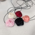 thumbnail image 3 of Fashion Rose Flower Choker Necklace Neckband Clavicle Chain Necklace Jewelry--Wine red-Product code 36774 Wine red, 3 of 5