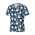 thumbnail image 3 of Yiaed Star Penguin Print Mens Short Sleeve Tight Fit T-Shirt, Crewneck Casual Tee-Large, 3 of 5