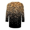 thumbnail image 5 of PMVFHDE Womens Tops Three-Quarter Length Sleeve Round Neck Printed Tunic Blouse with Shine, 5 of 5
