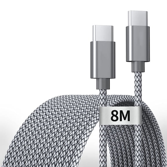 Quyaojz Extra Long USB C to USB C Cable 8M/26ft, Fast Charging USB Type C to Type C PD 60W Charging lead for iPhone 17 Air 16 15, Samsung Galaxy, Pixel, Switch, , Lenovo and More