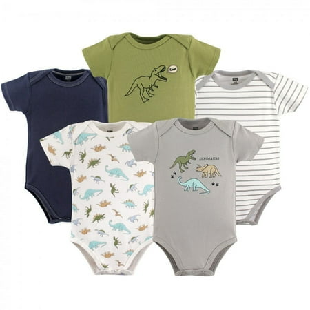 UPC: 0660168508468 | Hudson Baby Infant Boy Cotton Bodysuits 5pk Dinosaurs 3-6 Months