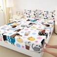 thumbnail image 4 of Homewish Cartoon Dachshund Bed Sheets,Cherry Blossom Full Size Sheets,White,4 Pieces,1 Flat Sheet, 1 Fitted Sheet and 2 Pillowcases, 4 of 6