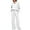 White, variant on Womens 2 Piece Outfits Set Jogger and Hoodie Sweatsuit Sets Oversized Half Zip Sweatshirt Sweatpants with Pockets White XL