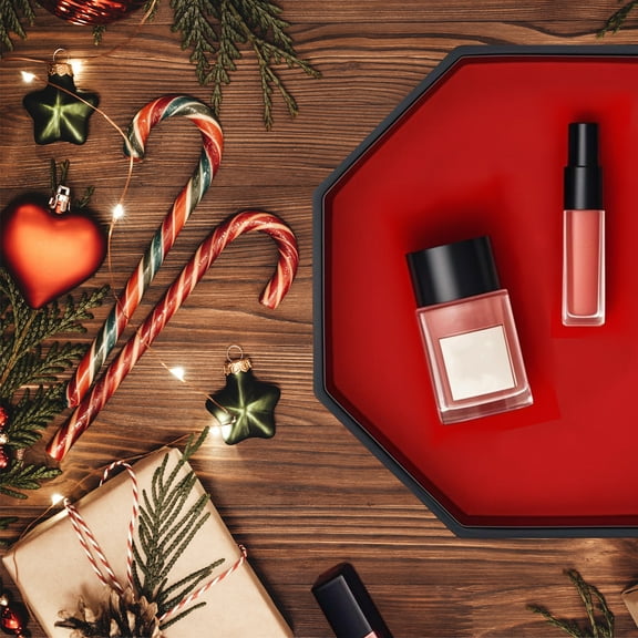 SWAJUJA Christmas Decoration PU Leather Display Tray for Christmas Ornaments Holiday Home Décor, Festive Table Styling Tablegame Tray