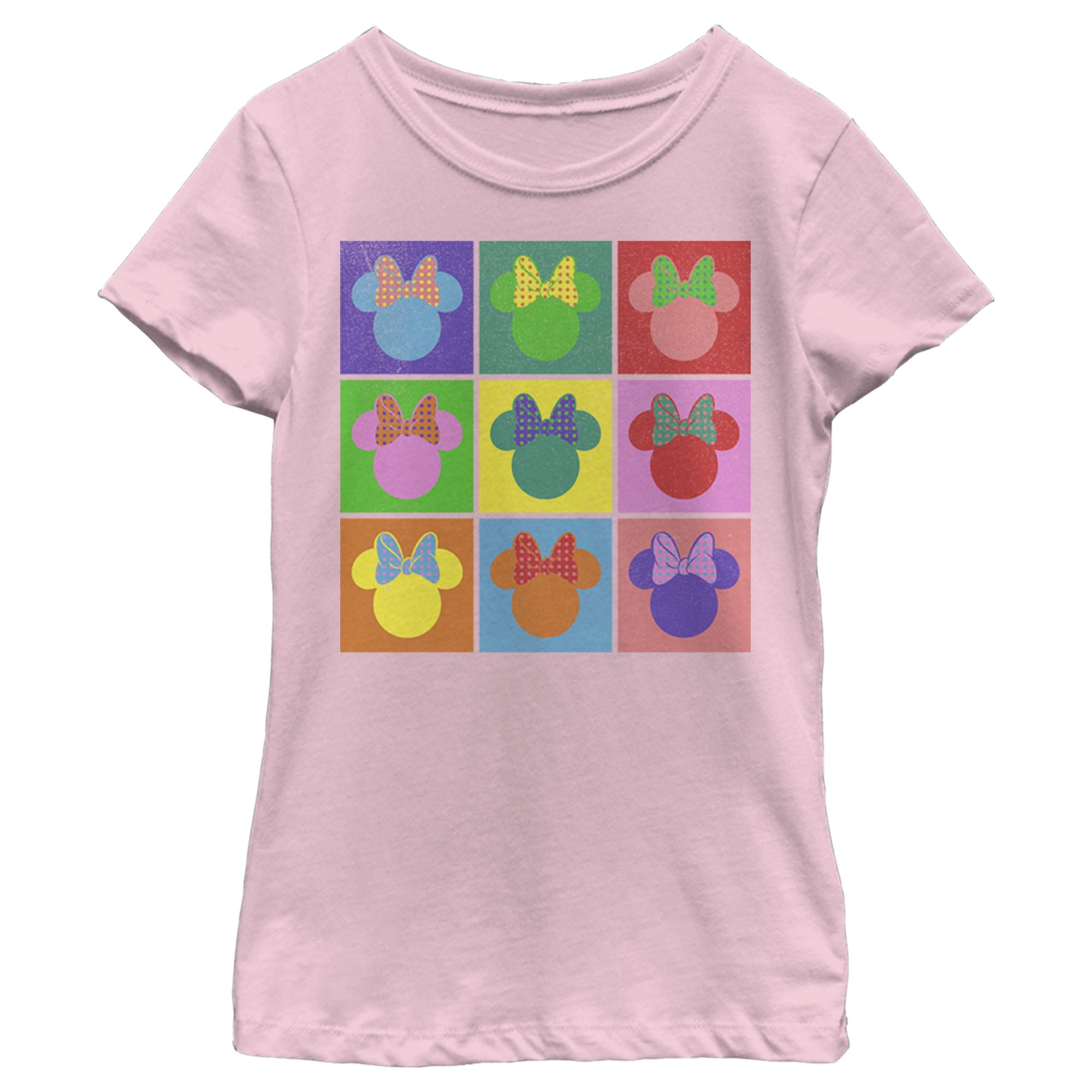 Girl's Mickey & Friends Warhol Minnie  Graphic Tee Light Pink Large