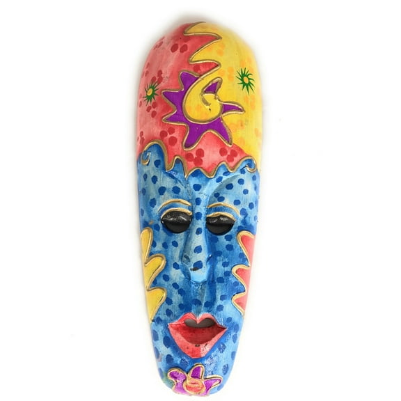Colorful Primitive Mask 12" Zen - Tiki Primitive Art | #wib370530l