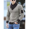 thumbnail image 2 of Suéter de cuello alto de lana de estilo vintage informal para hombre, moda coreana, otoño e invierno, 2024, cálido, de algodón, 2 of 5