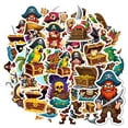thumbnail image 3 of 35pcs-50pcs Cartoon Stickers Pirate Stickers Skull Stickers Treasure for Luggage Fridge, 3 of 9
