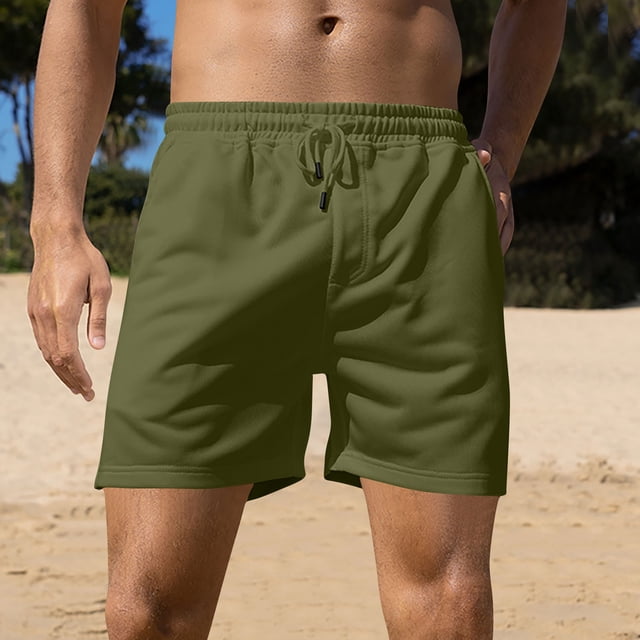 Ceisia Men's Gift Relaxed Knee-Length Beach Shorts Quick-Dry Elastic Waist Summer Multi-Color