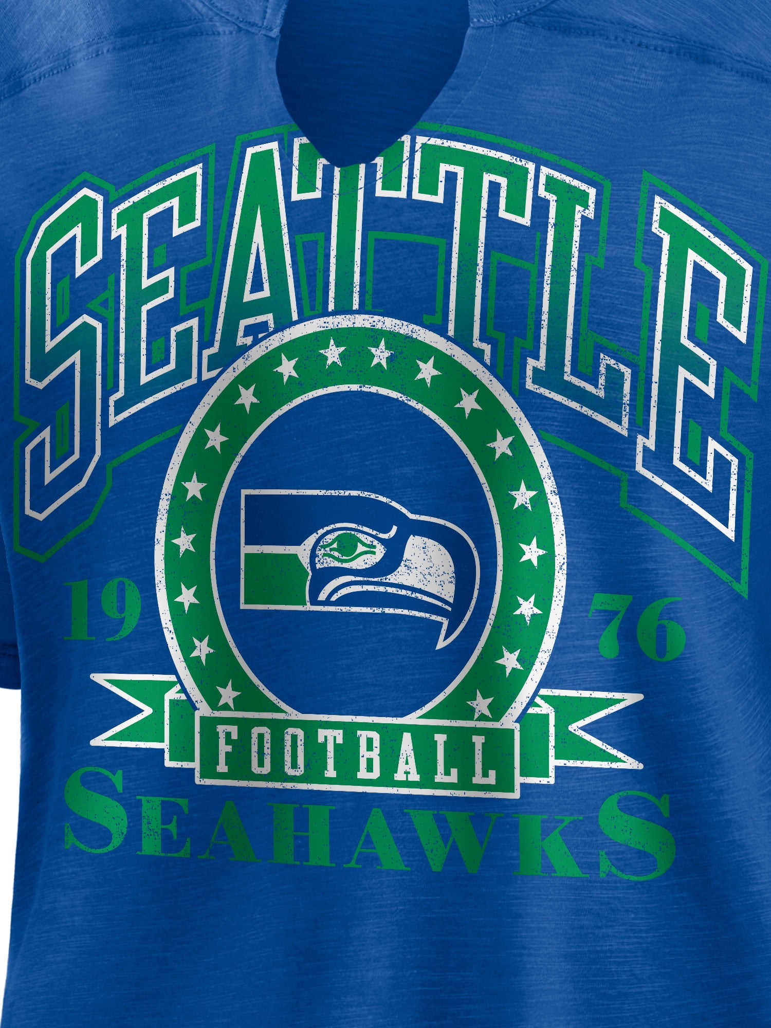 NFL Seattle Seahawks Women's Cotton Blue Short Sleeve T-Shirt