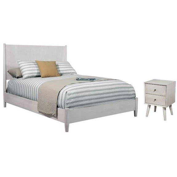 Home Square 2-Piece Set with Flynn California King Panel Bed & Nightstand