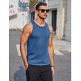 thumbnail image 3 of Camiseta sin mangas COOFANDY de punto para hombre, color azul veraniego, 3 of 7