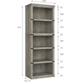 thumbnail image 2 of GAOMON 5 Tier Bookcase, Farmhouse Book Shelf with Storage, 67.4 Inch Tall Open Display Bookshelves, Wooden 5 Shelf Bookcase for Living Room, Bedroom - Grey, 2 of 7