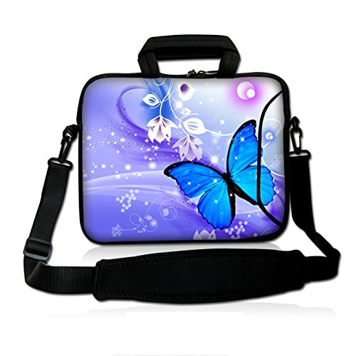 Insects Pattern Laptop Shoulder Messenger Bag Computer Briefcase Business Notebook Sleeve Cover Carrying Handle Bag for 14 inch to 15 inch