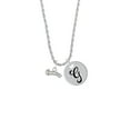 thumbnail image 2 of Delight Jewelry Silvertone Script ''Princess'' Silvertone Script Initial Disc - G - Charm Necklace, 20"+3", 2 of 4