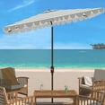 thumbnail image 2 of SAFAVIEH Outdoor Collection Vienna 6.5 x 10-Foot Rectangle Umbrella Grey/White, 2 of 6