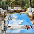 thumbnail image 3 of Fsddascl Summer Beach Outdoor Rug for Patio/Deck/Porch, Non-Slip Large Area Rug 5 x 8 Ft, Retro Lighthouse Sailing Nautical Indoor Outdoor Rugs Washable Area Rugs, Reversible Camping Rug Carpet, 3 of 5