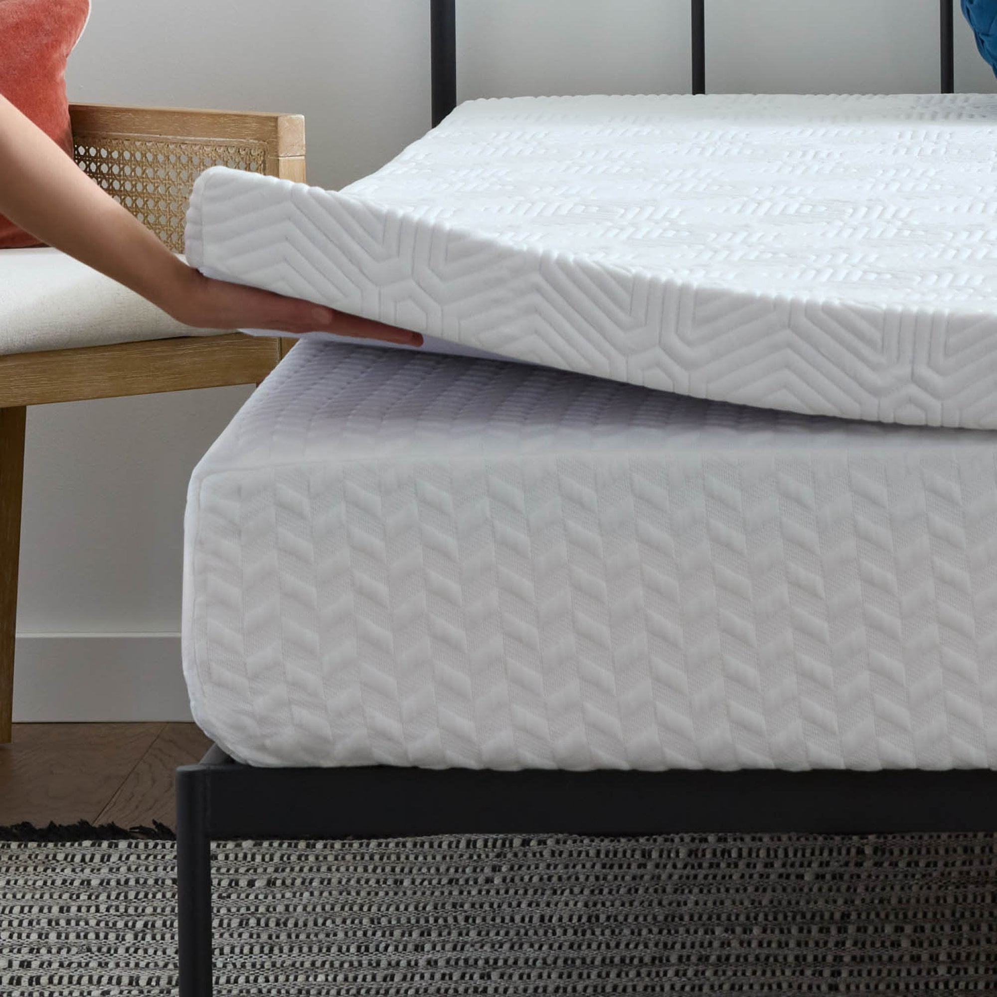 Lucid Lavender and Gel Covered Memory Foam Mattress Topper, 3 inch, King
