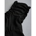 thumbnail image 4 of Women's Off-Shoulder Puff Sleeve Short Dress, Lace-Up Waist Asymmetric Hem Dress, 4 of 6