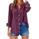 thumbnail image 5 of Camisas de vestir para mujer,Blusa tipo túnica de lino con cuello en V para mujer, manga larga, corte holgado y bolsillo, top informal de verano, sopatenor, 5 of 9