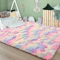 thumbnail image 3 of Junovo Soft Rainbow Area Rugs for Girls Room, Fluffy Colorful Rugs Cute Floor Carpets Shaggy Playing Mat for Kids Baby Girls Bedroom Nursery Room,8'x10',Rainbow, 3 of 8
