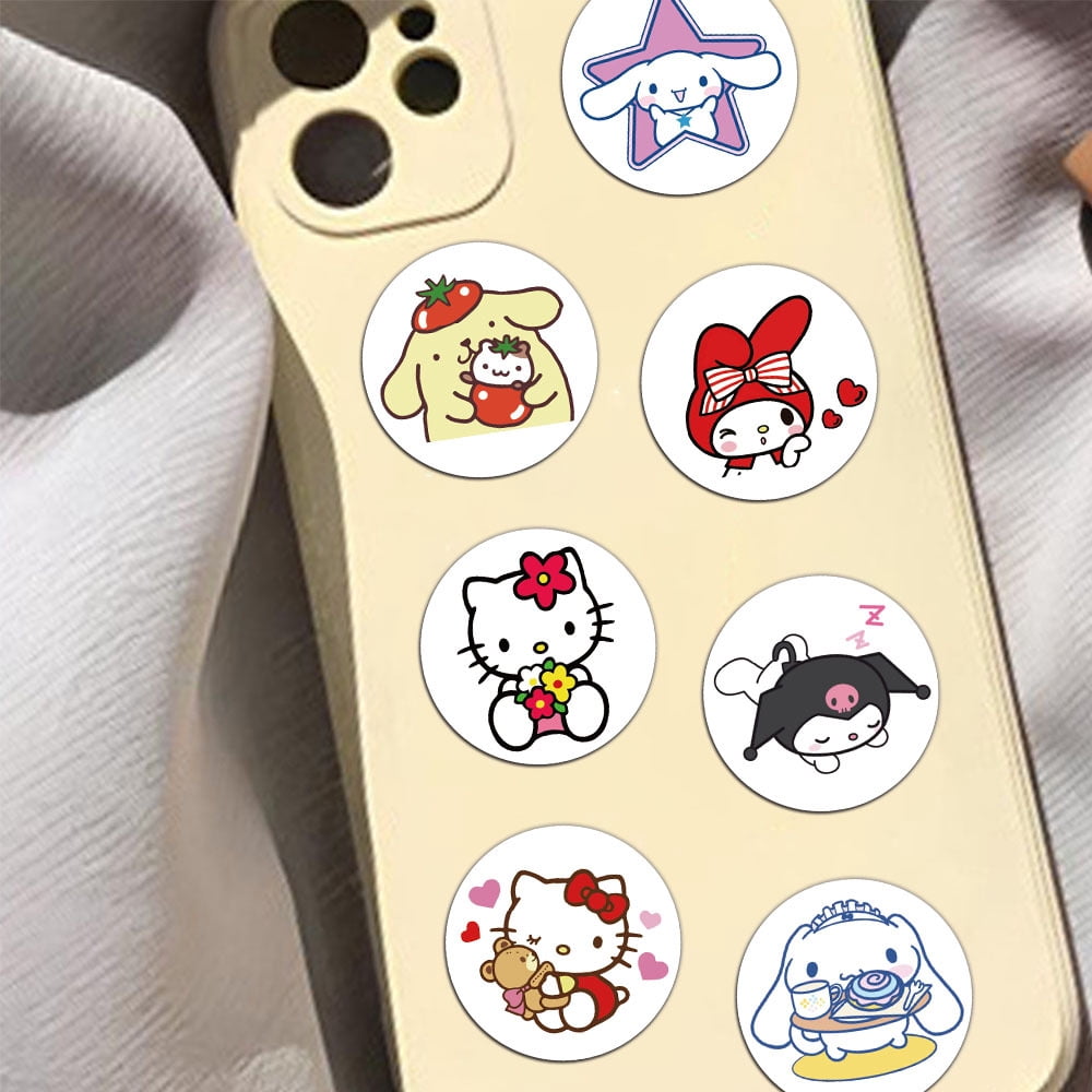 1000pcs Cartoon Anime Cute Sticker Roll - Hello Kitty Cat Self Adhesive Seal Water Bottle Laptop Carrying Case Total 10 Styles Birthday Party Supplies Decoration Gifts
