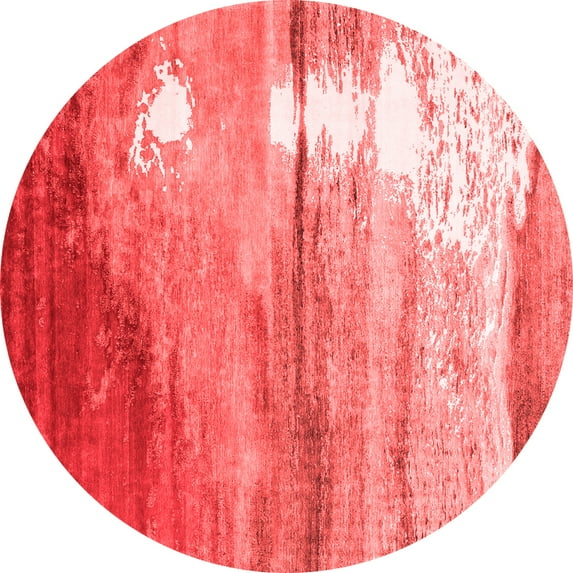 Ahgly Company Indoor Round Oriental Red Industrial Area Rugs, 7' Round