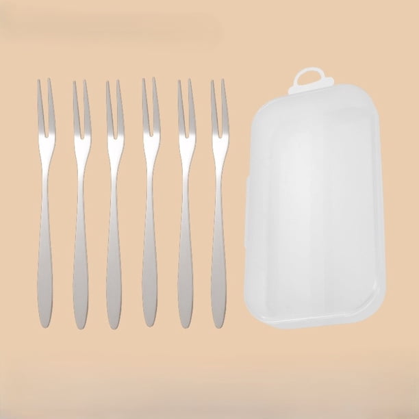 pstuiky Tenedor de fruta mini de acero inoxidable con mango de madera juego de vajilla diario