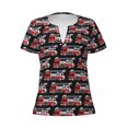 thumbnail image 3 of Naloa Fire and Rescue Truck Print T-Shirts Short Sleeve V Neck Tees for Women Fashion Tops Trendy Lightweight Soft Casual Summer Outfits Clothes, 3 of 5