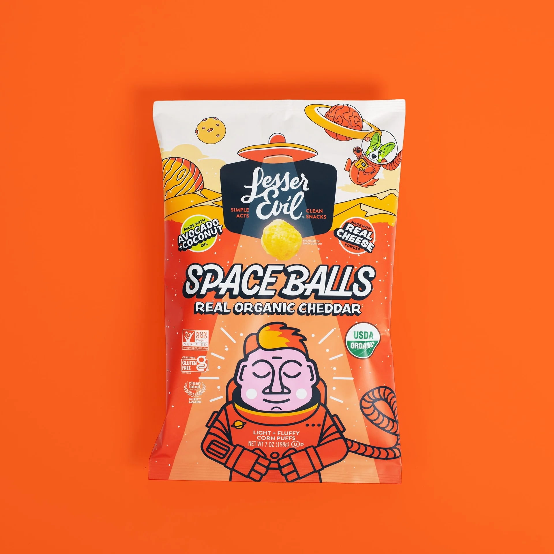 LesserEvil Spaceballs Real Cheddar 7 oz
