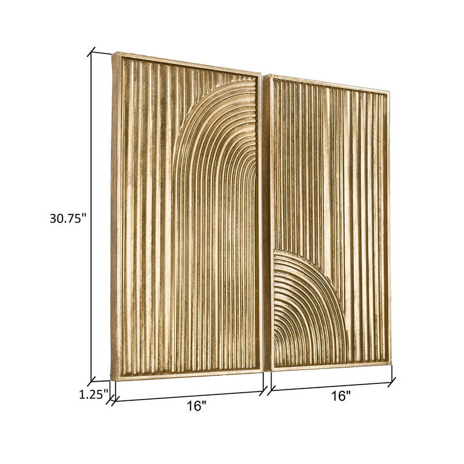 Elysia Gold Abstract Metal Modern Wall Art Set of 2