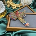 thumbnail image 3 of Oasiva Colorful Rhinestones Encrusted Hummingbird Brooch Elegant Crystal Bird Shaped Lapel Pin Women's Fashion Accessories, 3 of 8